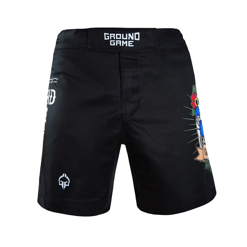 GROUNDGAME old school FIGHTSHORTS - BLACK